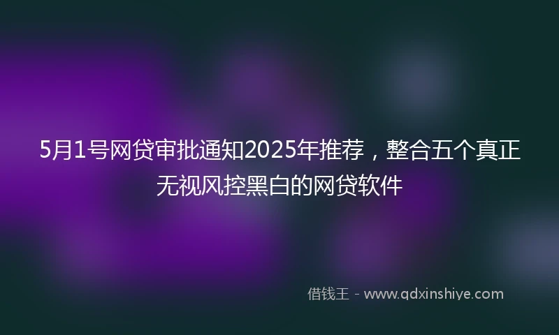 5月1号网贷审批通知2025年推荐，整合五个真正无视风控黑白的网贷软件