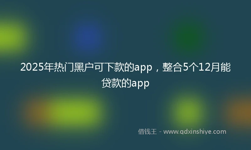 2025年热门黑户可下款的app，整合5个12月能贷款的app