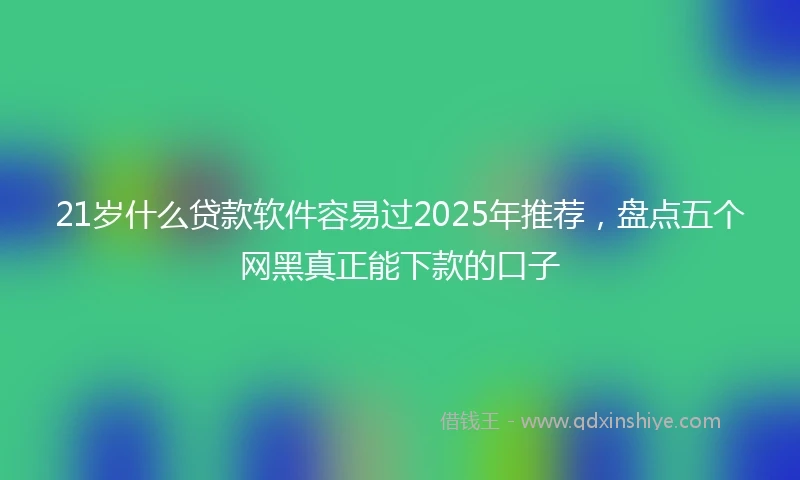 21岁什么贷款软件容易过2025年推荐，盘点五个网黑真正能下款的口子