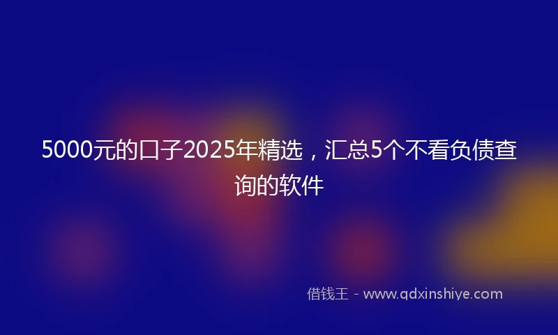 5000元的口子2025年精选，汇总5个不看负债查询的软件