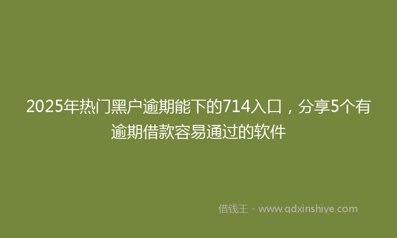 2025年热门黑户逾期能下的714入口，分享5个有逾期借款容易通过的软件