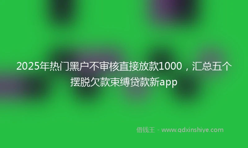 2025年热门黑户不审核直接放款1000，汇总五个摆脱欠款束缚贷款新app