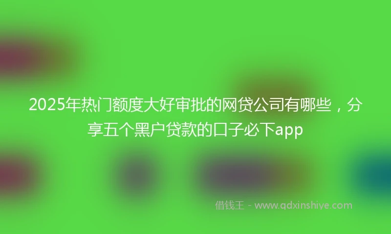 2025年热门额度大好审批的网贷公司有哪些，分享五个黑户贷款的口子必下app