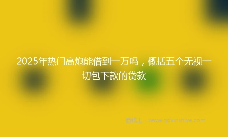 2025年热门高炮能借到一万吗，概括五个无视一切包下款的贷款