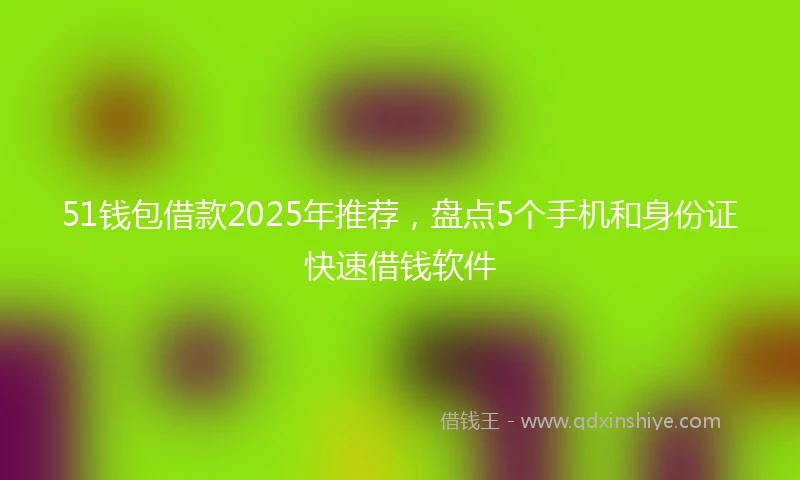 51钱包借款2025年推荐,盘点5个手机和身份证快速借钱软件