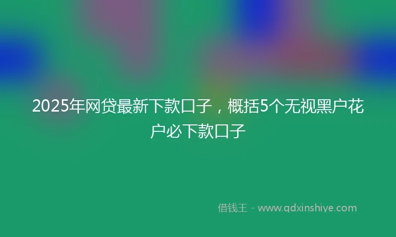 2025年网贷最新下款口子，概括5个无视黑户花户必下款口子