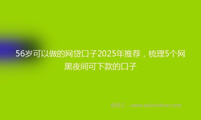 56岁可以做的网贷口子2025年推荐，梳理5个网黑夜间可下款的口子