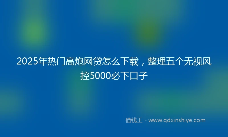 2025年热门高炮网贷怎么下载，整理五个无视风控5000必下口子