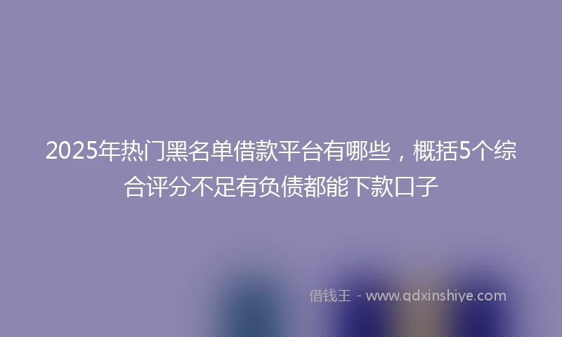 2025年热门黑名单借款平台有哪些，概括5个综合评分不足有负债都能下款口子