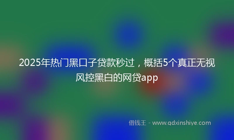 2025年热门黑口子贷款秒过，概括5个真正无视风控黑白的网贷app