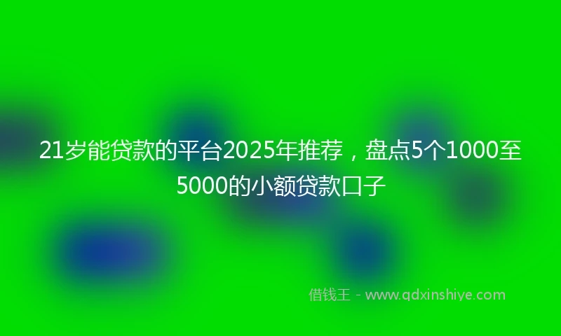 21岁能贷款的平台2025年推荐，盘点5个1000至5000的小额贷款口子