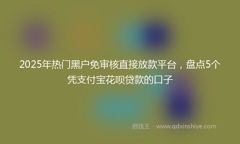 2025年热门黑户免审核直接放款平台，盘点5个凭支付宝花呗贷款的口子