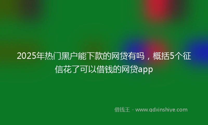 2025年热门黑户能下款的网贷有吗，概括5个征信花了可以借钱的网贷app
