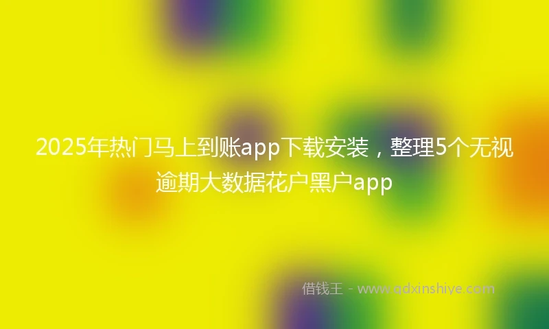 2025年热门马上到账app下载安装，整理5个无视逾期大数据花户黑户app