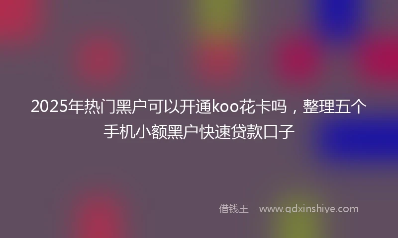 2025年热门黑户可以开通koo花卡吗，整理五个手机小额黑户快速贷款口子