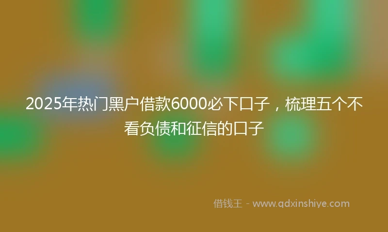2025年热门黑户借款6000必下口子，梳理五个不看负债和征信的口子