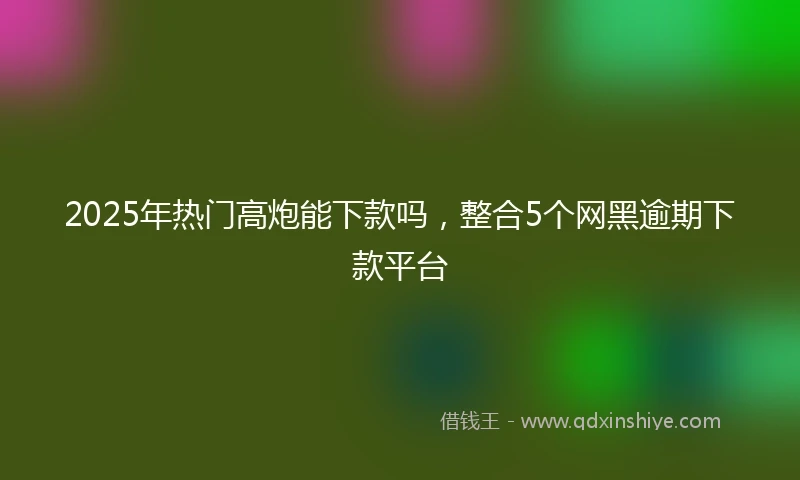 2025年热门高炮能下款吗，整合5个网黑逾期下款平台