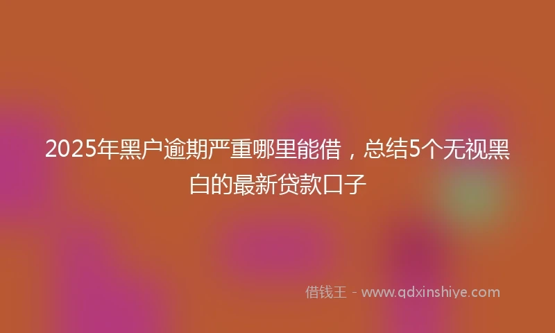 2025年黑户逾期严重哪里能借，总结5个无视黑白的最新贷款口子
