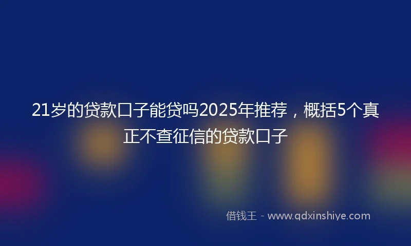 21岁的贷款口子能贷吗2025年推荐，概括5个真正不查征信的贷款口子