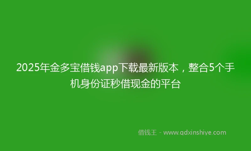 2025年金多宝借钱app下载最新版本，整合5个手机身份证秒借现金的平台