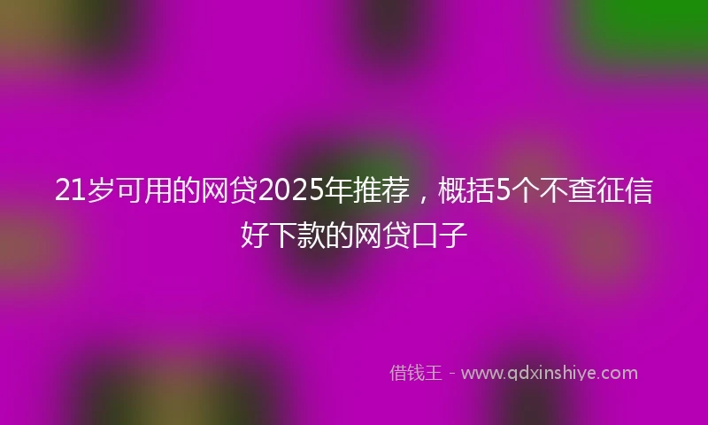 21岁可用的网贷2025年推荐，概括5个不查征信好下款的网贷口子