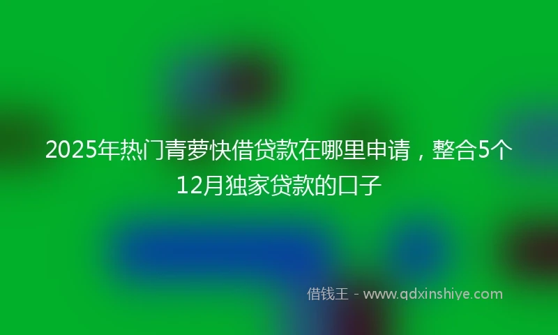 2025年热门青萝快借贷款在哪里申请，整合5个12月独家贷款的口子