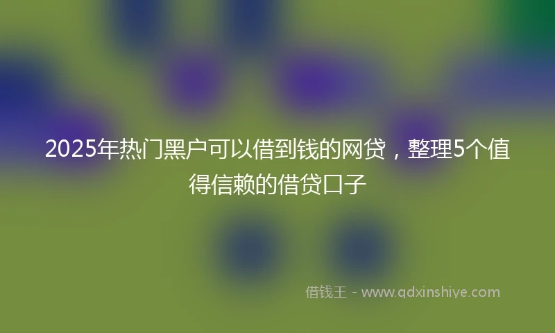 2025年热门黑户可以借到钱的网贷，整理5个值得信赖的借贷口子