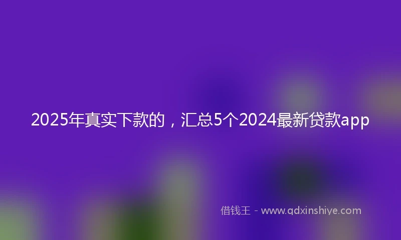 2025年真实下款的，汇总5个2024最新贷款app