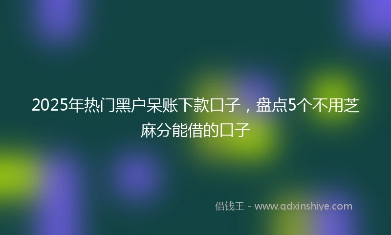 2025年热门黑户呆账下款口子，盘点5个不用芝麻分能借的口子