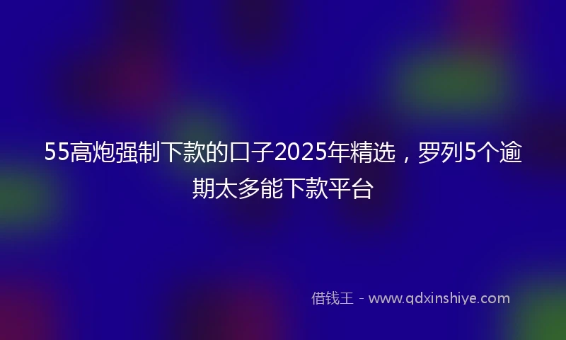 55高炮强制下款的口子2025年精选，罗列5个逾期太多能下款平台