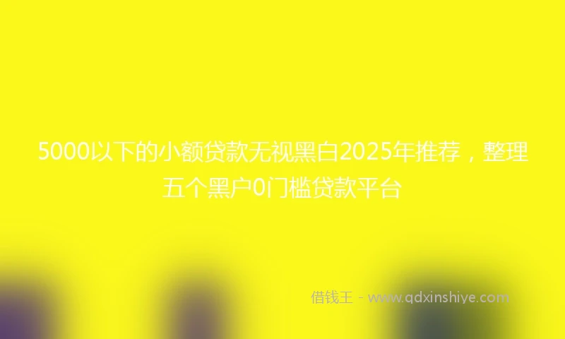 5000以下的小额贷款无视黑白2025年推荐，整理五个黑户0门槛贷款平台