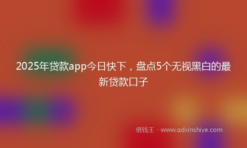 2025年贷款app今日快下，盘点5个无视黑白的最新贷款口子