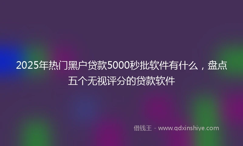2025年热门黑户贷款5000秒批软件有什么，盘点五个无视评分的贷款软件
