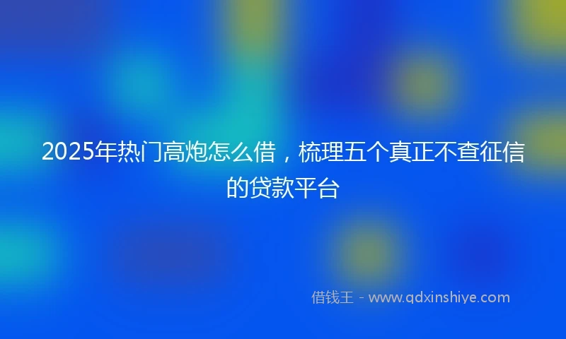 2025年热门高炮怎么借，梳理五个真正不查征信的贷款平台