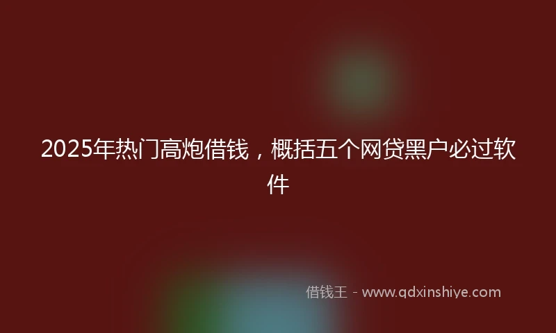 2025年热门高炮借钱，概括五个网贷黑户必过软件