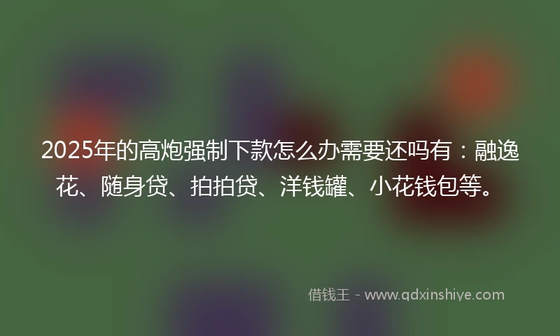 2025年的高炮强制下款怎么办需要还吗有：融逸花、随身贷、拍拍贷、洋钱罐、小花钱包等。