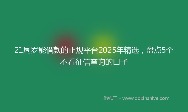 21周岁能借款的正规平台2025年精选，盘点5个不看征信查询的口子