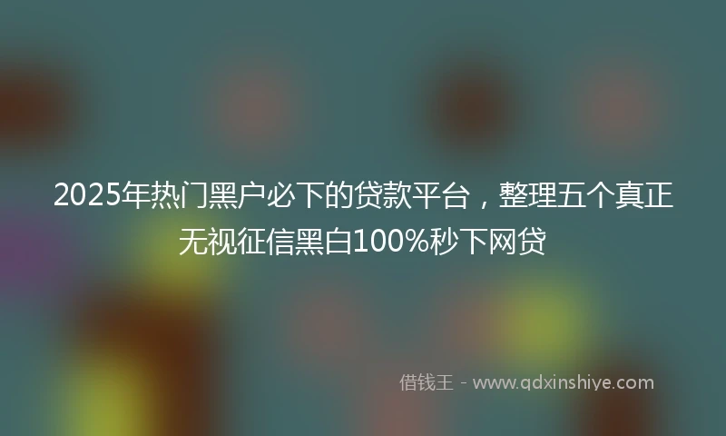 2025年热门黑户必下的贷款平台，整理五个真正无视征信黑白100%秒下网贷