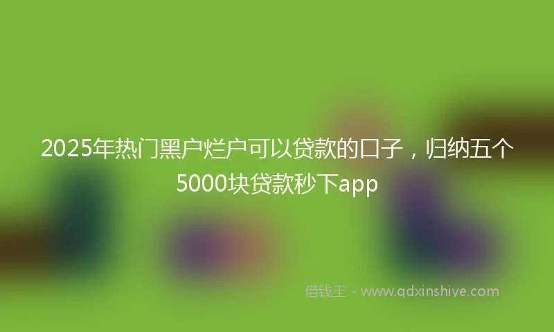 2025年热门黑户烂户可以贷款的口子，归纳五个5000块贷款秒下app
