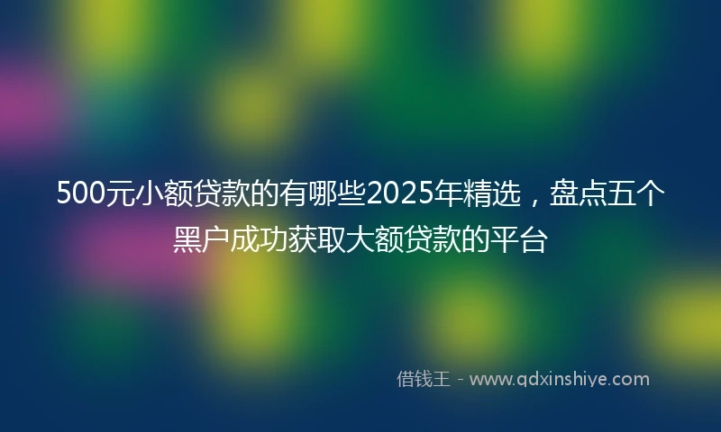 500元小额贷款的有哪些2025年精选，盘点五个黑户成功获取大额贷款的平台