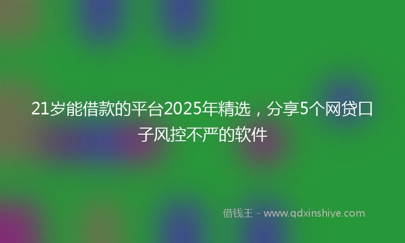 21岁能借款的平台2025年精选，分享5个网贷口子风控不严的软件
