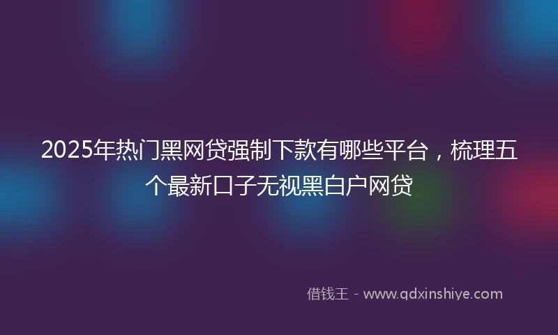 2025年热门黑网贷强制下款有哪些平台，梳理五个最新口子无视黑白户网贷