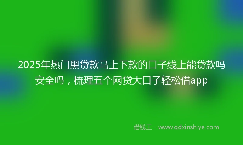 2025年热门黑贷款马上下款的口子线上能贷款吗安全吗，梳理五个网贷大口子轻松借app