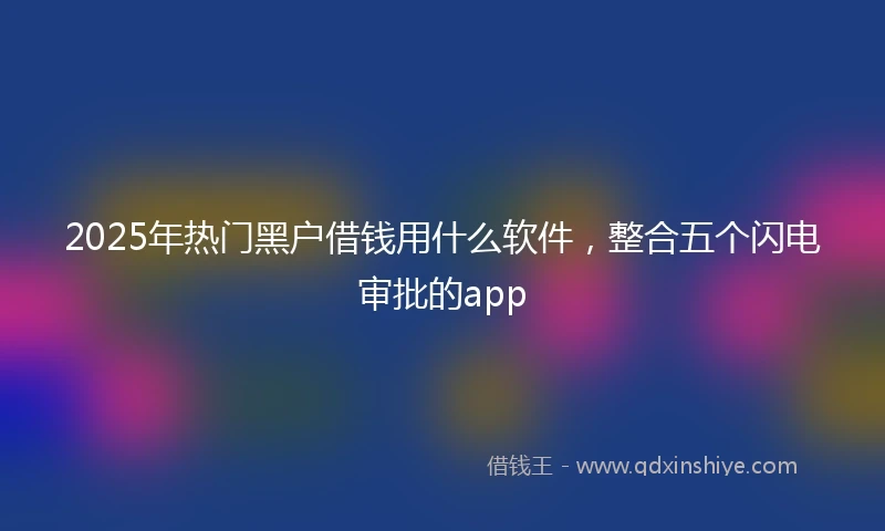 2025年热门黑户借钱用什么软件，整合五个闪电审批的app