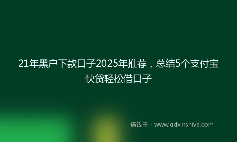 21年黑户下款口子2025年推荐，总结5个支付宝快贷轻松借口子