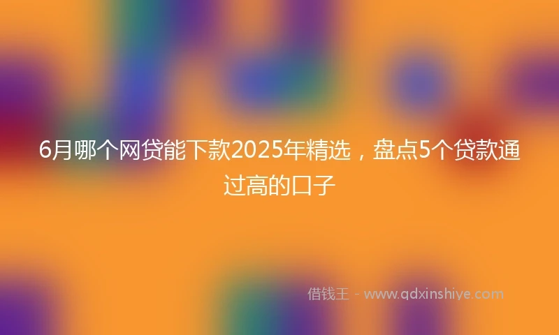 6月哪个网贷能下款2025年精选，盘点5个贷款通过高的口子