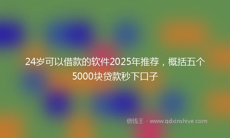24岁可以借款的软件2025年推荐，概括五个5000块贷款秒下口子