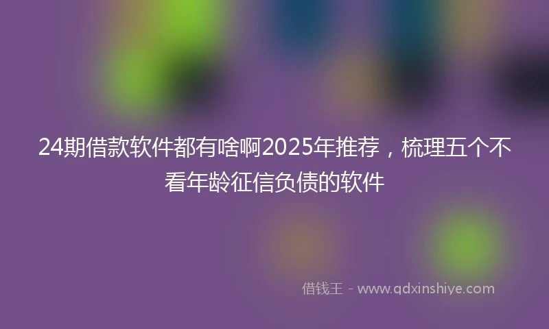 24期借款软件都有啥啊2025年推荐，梳理五个不看年龄征信负债的软件