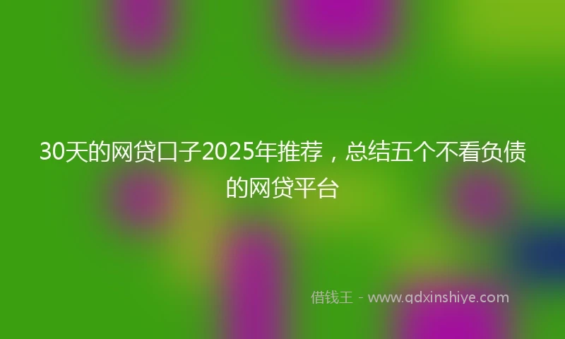 30天的网贷口子2025年推荐，总结五个不看负债的网贷平台