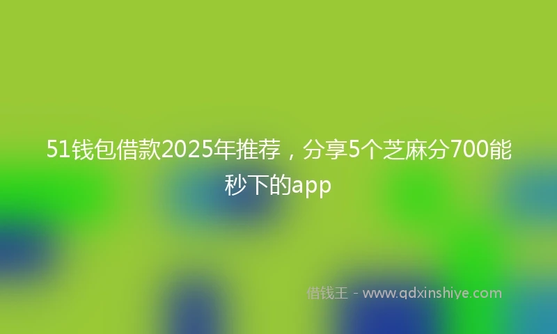 51钱包借款2025年推荐，分享5个芝麻分700能秒下的app